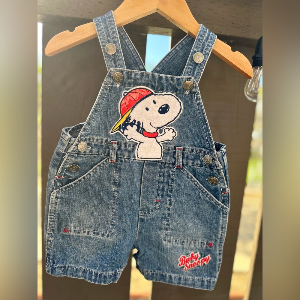 0/3mo Snoopy Overalls